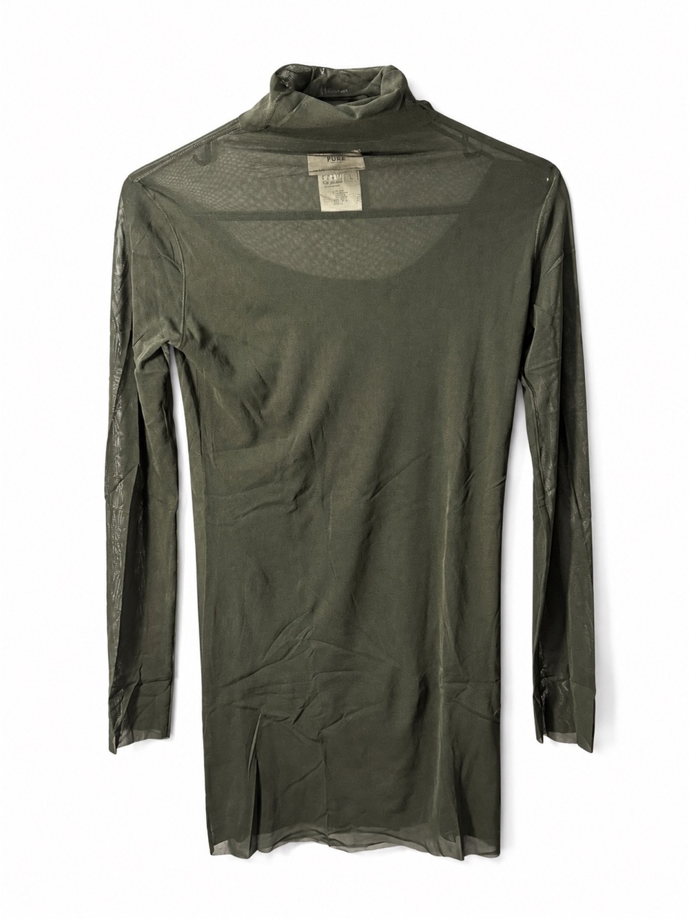 Vintage Fuzzi Italy Green Lined Mesh Mini Dress Tunic Women’s Large Designer Y2K